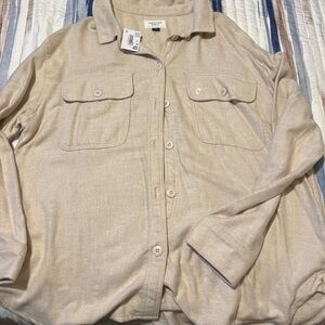 Tan Button-Up Shacket